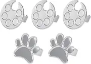 Nail Art Palette, Small Paint Palette Finger Rings 5X, Cat Claw and Round Shape Nail Art Supplies, Stainless Steel Color Mixing Tools for Home
