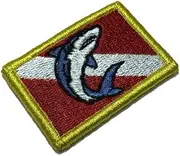 [BR44] BD0176V11 Diver Flag Embroidered Patch Gold Border Uniform Kart Kimono, Hook Fasteners Attach to Tactical Hats and Gears