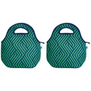 2x Annabel Trends 30cm Neoprene Lunch Bag Outdoor Food Storage Lunchbox Zig Zag