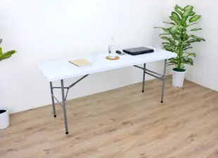 2×6尺(60X180cm)對疊塑鋼折疊桌-電腦桌-書桌-工作桌-摺疊桌-洽談桌-折合桌-拜拜桌-展示桌-戶外桌-露營桌-休閒野餐桌-會議桌-會客桌Z180-6