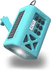 【2024 Newest】 Emergency Crank Weather Radio, NOAA/AM/FM Portable Solar Radio with 3000mAh Power Bank Phone Charger, USB Charged, Battery Powered, Hand Crank, SOS Alarm, Flashlight (Sky Blue)
