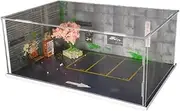 1:64 Scale Car Model Diorama Parking Lot Mini Automobile Model Garage Background Diecast Car Display for Layout Collectibles, with Dust Cover