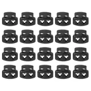 20Pcs Alloy Spring Cord Lock Ends Toggle for Shoelaces Black 15x13.5mm