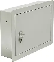 POCHAR In-Wall Safe With Key Lock - Secure Storage Box - Heavy Duty Steel Lockable Hidden Compartment - 15.7-Inch Overall Exterior Width (Gray)