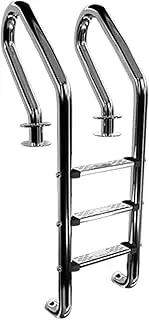 Swimming Pool Ladder,Stainless Steel Pool Steps,Dock Ladder,Pool Pedal with Handrails,for In-Ground Salt Water Swimming Pools(3 Step)