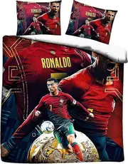 o771 Soccer bedding Football cover-Ultra Soft Football bedding set soccer cover set with 2 pillowcases closure breathable microfiber bedding (B, twin)