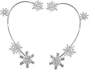 [DEARMAMY] 1 Pair Fashion Rhinestones Snowflake Ear Cuff Clip-on Earring Ear Hook Jewelry for Women