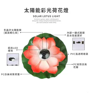 【許願荷花燈】戶外防水太陽能LED七彩蓮花燈(庭院燈 裝飾 池塘造景燈 感應燈 廟會寺廟 宗教 拜拜用品)