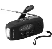 Dynamo Solar Hand Crank Self Powered AM/FM/NOAA Weather Radio LED Flashlights AU