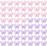 RP Remarkable Power, 50 Pack Purple Pink Sheer Mesh Wire Glitter Butterfly Organ