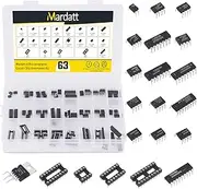 Mardatt 63pcs 21 Types Integrated Circuit IC Assortment Kit, OpAmps Darlington Phototcoupler PWM LM324,LM358,LM386,LM393,NE5532,NE555,PC817,ULN2003,ULN2803,ICL7660,JRC4558,LM339,TDA2030,DIP IC Sockets
