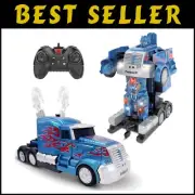 Durable RC Toy Transforming Truck with Sword & Shield - Perfect for Young Heroes