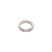 (W) Pandora Signature Two-Tone Logo & Pave Ring Sterling Silver Rose Gold Plated