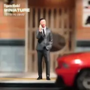 Resin 1/18 1/24 1/43 1/64 1/87 Grey Suit Man Answering Phone Figure Diorama Toy