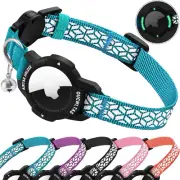 Airtag Cat Collar Breakaway, Reflective GPS Cat Collar with Luminous Apple Air T