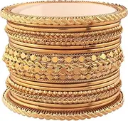 [Aheli] Oxidized Bohemian Bangles Set Indian Traditional Antique Multiple Textured Bracelet Chudha for Women Ethnic Party Wear Jewelry