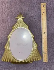 Rachel Zoe Christmas Tree Photo Picture Frame MCM Retro Frosted 5x7 Gold