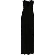 [Christopher Esber] Christopher Esber Arced Palm Strapless Dress 10 UK BLACK