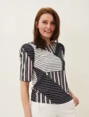 Phase Eight Women's Eve Striped Top New Size UK 8 RRP £49