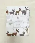 Pottery barn Kids Flannel Winter Reindeer Sheet Set Twin Christmas Holiday