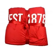 Manchester United FC Core Plush Stripe Sherpa Lined Blanket Red/Yellow One Size
