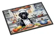 Black Labrador Retriever The Chef Doormat Front Door Mat Indoor Outdoor Rugs