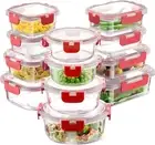 Durable 24-Piece Stackable Glass Food Storage Containers - Perfect for Leftovers