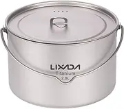 Mingzhe 2.8L Titanium Pot Ultralight Portable Hanging Pot with Lid Outdoor Camping Hiking Backpacking