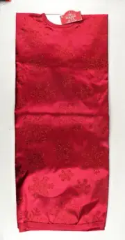 Christmas Tree Skirt 48" Round Satiny Red w/ Sparkly Red Snowflakes - NWT