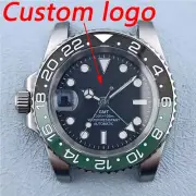 40mm GMT 9 o 'clock Silver watch case for NH series 34 movement mounted 316L sta