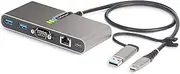 StarTech.com 2-Port USB-C Hub with Ethernet and RS232 Port, USB-A Adapter, 100 W Power Delivery Pass-Through, 2 x USB-A 5Gbps
