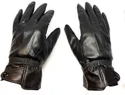 [MSC] Mens Real Leather Fashion Driving Gloves or Casual Motorcycling – Winter/Cycling Security work - Lightweight Sheep Skin Leather, Black, One Size