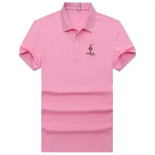 粉紅色品牌男裝有帶領短袖T恤