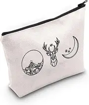 G2TUP Sarah J Maas Book Series Symbols Makeup Bag Sarah J Maas Fan Gift ACOTAR TOG CC Cosmetics Bag Book Lover Gift Zipper Travel Bag, Sarah J Maas Symbols White Bag 2.0