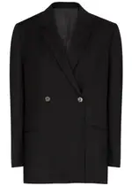 Totême Double-breasted Wool Blazer - Black - 6 6
