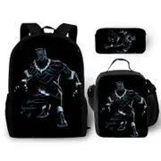 New Black Panther Black Panther Primary School Student Backpack Three-Piece Set Backpack Shoulder Bag Pencil Case 6
