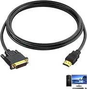 Xatgiouy HDMI to DVI Cable, HDMI to DVI-D 24+1 Adapter, Bi Directional High Speed Male to Male Adapter for Raspberry Pi, Roku, Xbox One, PS4, PS3, and More Digital Devices, 1080P Full HD, 2M