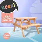 Keezi Kids Outdoor Table and Chairs Garden Picnic Bench Set Children Indoor