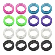 16 Pcs Scissor Silicone Finger Ring Colorful Rubber Protectors Sizer Cosmetic