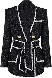 [Haitpant] Spring Autumn Women's Tweed Waist Thin Suit Shorts Suit Casual Blazers