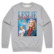 Leslie Knope Homage Jumper Sweater Sweatshirt Parks & Rec TV Show Gift Retro 90's Vintage Funny CrewneckHoodie