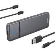 M.2 NVMe SSD Enclosure,USB 3.2 Gen 2 to NVME PCI-E SATA M-Key/(B+M) Key Alumi...