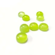 Prehnite Chalcedony Round Shape Cabochon Flat Back Calibrated Loose Gemstone