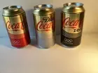 3 diff. Brazil Olympics ? Issue Coke Cola “ Money Box “ Steel Soft Drink Cans