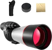 Generic 25-75x60 Spotting Scope Angled Scopes,Bird Watching Sightseeing Mountain Climbing Scenery Concert Phone Adapter Telescope, Black White
