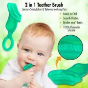 Brilliant Baby 1st Toothbrush Silicone Teether BPA Free Chewable Toddlers Brush