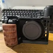 For Sony A7C Wooden Cage Rig Nato Rail Arca Swiss Plate Hand Grip With Handle