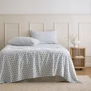 Blue Radha Cotton Flannelette Sheet Set [HABBPRINFL25F]