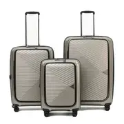 Tosca Space-X 4-Wheel Expandable Suitcase Set of 3 - Champagne (Small, Medium & Large)