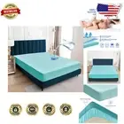 California King Waterproof Fitted Sheet Mattress Protector - Soft Aqua Design